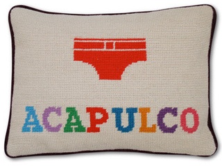 Kitschy Needlepoint Pillows And Brass Banana Hooks There S A Lot