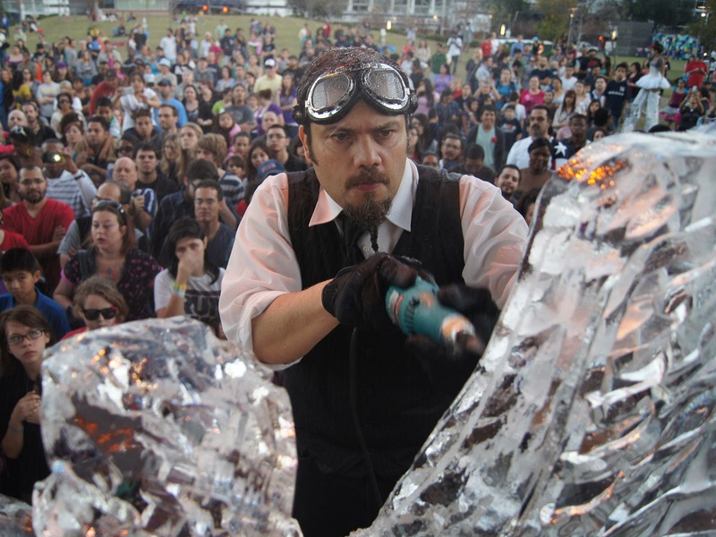 1, Discovery Green, Magnificent 7 Ice Carving Competition, January 2013