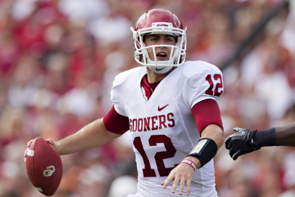Austin Photo Set: News_Kevin Benz_thrashed but not trashed_UT football_OU_October 2011_Landry Jones