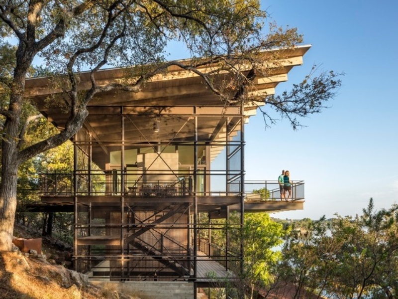 Houzz Austin home house fire tower Lake Flato architect