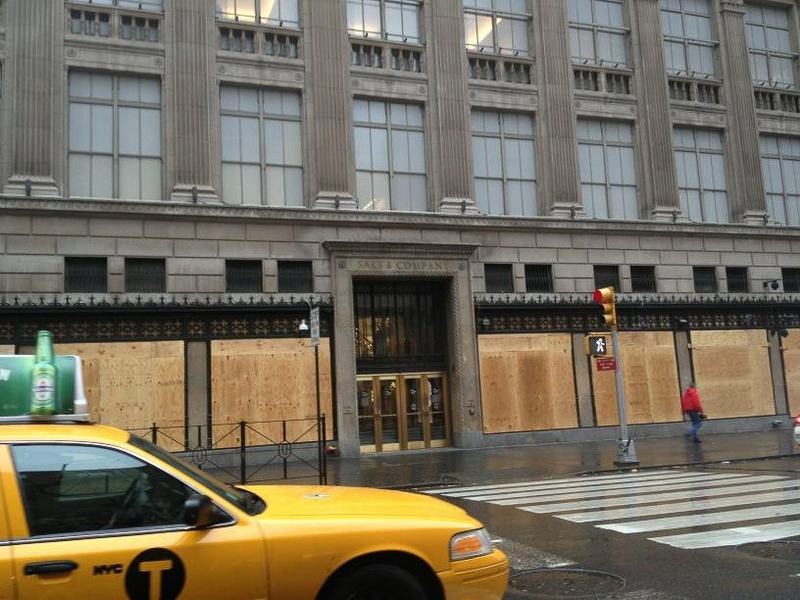 Hurricane Sandy, Manhattan, Saks Fifth Avenue, October 2012