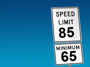 speed limit, speed limit sign, 85 mph