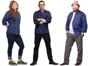Danyele McPherson, John Tesar and Joshua Valentine of Top Chef: Seattle