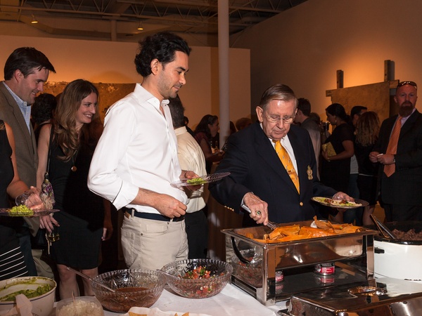 Peveto Border Paintings opening, September 2012, buffet, crowd