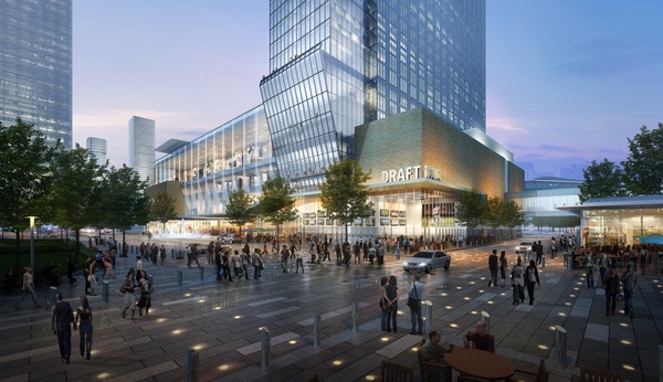 Marriott Marquis Hotel, RIDA Development, Discovery Green, December 2012, Ground Level View 01