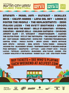 poster of 2014 lineup of Austin City Limits Music Festival ACL
