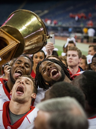 Bayou Bucket trophy celebration