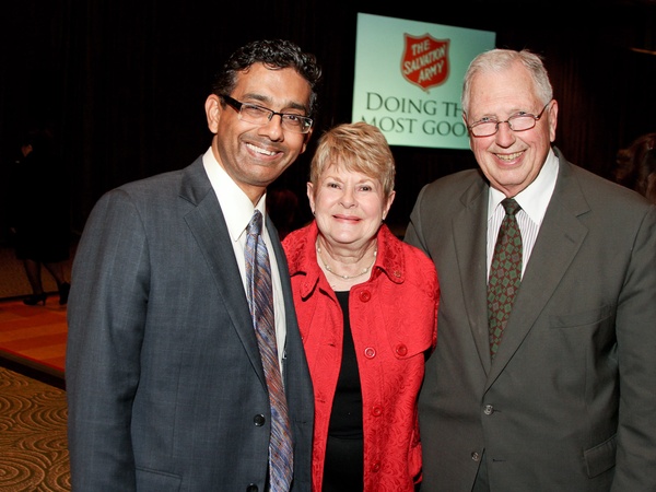 Salvation Army luncheon, November 2012, Dinesh D'Souza, Penny Butler, John Butler
