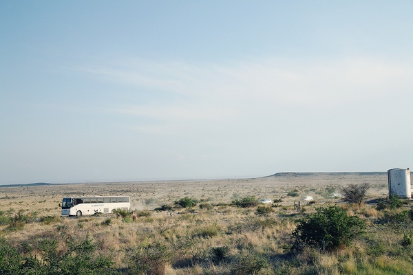 Ballroom Marfa Weekend, June 2012, bus, Shuttle to Benefit Dinner.jpg