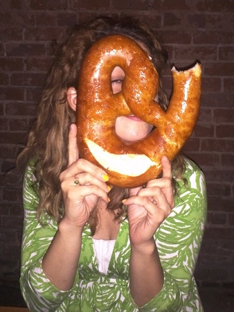 Mongoose Versus Cobra, giant pretzel, friend