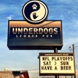Underdogs Sports Pub, sign, January 2013