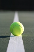 Tennis ball on court