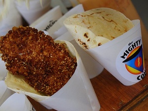 Food from Austin's The Mighty Cone trailer 