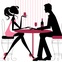 couple, silhouette, dating, dinner