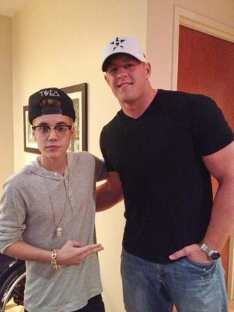 Justin Bieber, J.J. Watt, October 2012