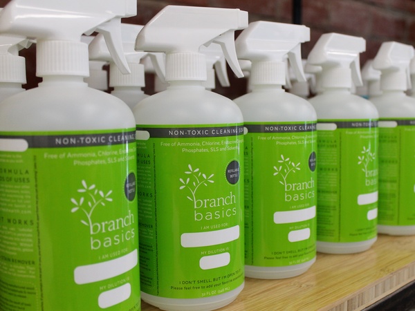 Branch Basics, empty spray bottles, cleaner
