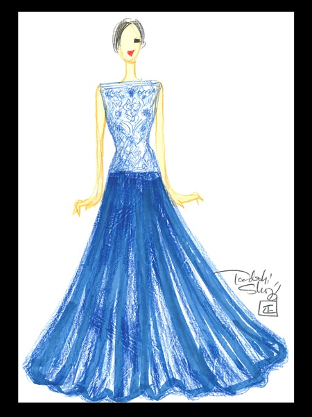 Clifford, Fashion Week, September 2012, sketches, Tadashi Shoji, Virtual Traveler