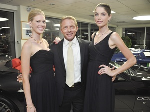 Bvlgari Maserati event, November 2012, Scott Brogan with models wearing Bulgari jewels