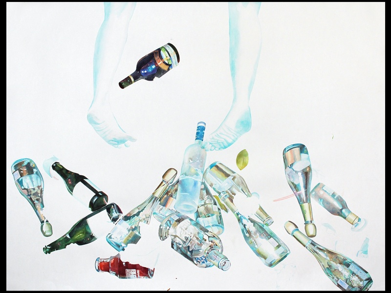 40, Houston Fine Art Fair, September 2012, Rebecca Bird, Rapture, Watercolor, 38'' x 50'', Courtesy of Kopeikin Gallery, BLACK SPACE
