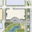 Marriott Marquis Hotel, RIDA Development, Discovery Green, December 2012, Aerial View 01, site plan