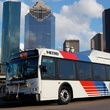 METRO, bus, downtown, skyline, Houston, November 2012