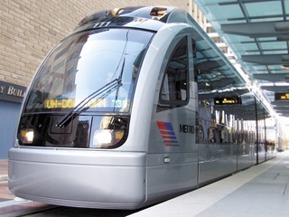 METRORail, light rail, train, downtown Houston