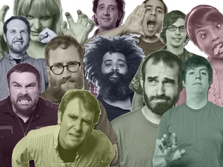Collage of comedians featured at Punch stand up show
