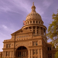 Texas State Capitol in Austin at dusk