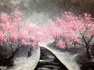 Painting with a Twist, Pretty in Pink at Night