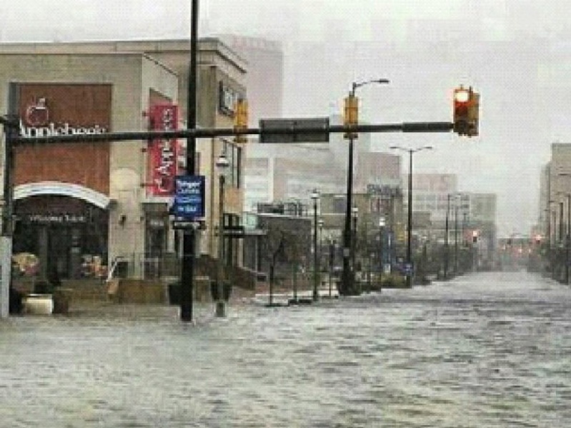 Hurricane Sandy, Atlantic City, streets flooded, October 2012