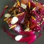 Oxheart, beets from Emile Street Garden with savory granola, wheatberries and bitter almond