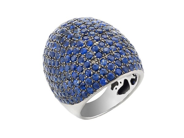 Deville Fine Jewelry, Christina Aguilera, September 2012, Silver blue sapphire ring, 900