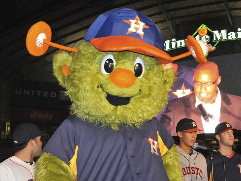 Astros mascot Orbit front