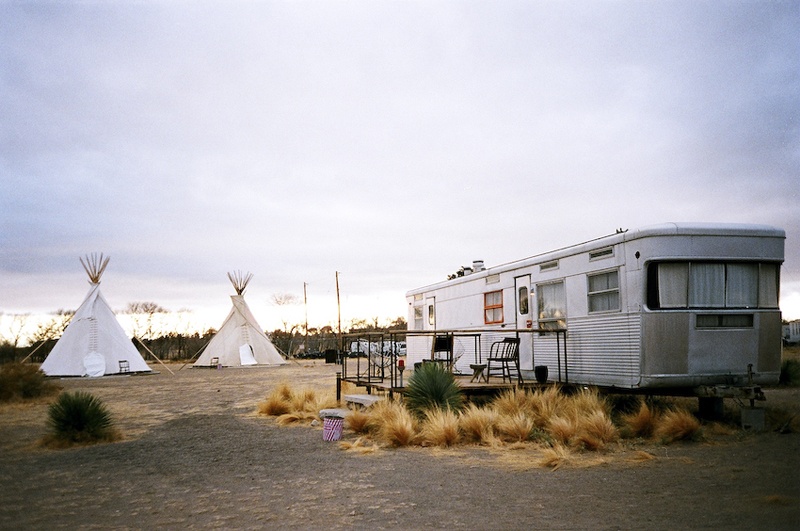 Austin Photo Set: News_Ramona_El Cosmico_Marfa_feb 2012_trailer tee pee