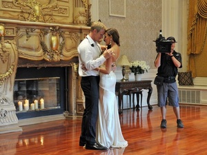 Harlequin romance novel photo shoot on The Bachelor