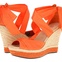 zappos orange ankle tie wedges