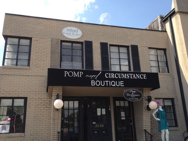 Pomp & Circumstance, boutique, store front, October 2012
