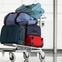 United Airlines baggage luggage on cart
