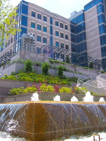 M.D. Anderson Cancer Center, entrance, fountain