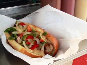 Austin Photo Set: News_Tiffany Harelik_trailer food lots_August 2011_sausage sammy