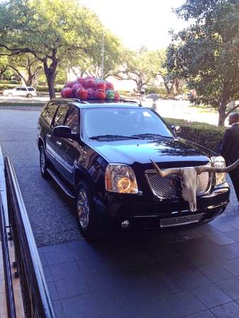 Hotel ZaZa, car, basketballs, longhorn