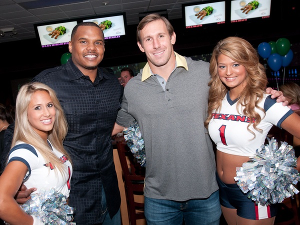 Chester Pitts bowling party, June 2012, Lauren, Chester Pitts, Owen Daniels, Lindsey