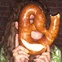 Mongoose Versus Cobra, giant pretzel, friend