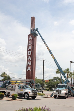 Alabama Theater Construction, Fixing Sign, June 2012