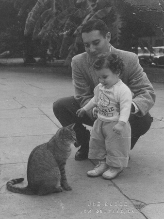 Diane Lovejoy, Cat Lady Chronicles, book cover, October 2012, Diane Lovejoy and Her Father, Jackson Square, 1957